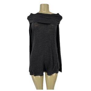 Allen Allen Large Women Off Shoulder Pullover Sweater Tunic Knit Cotton Blend I4